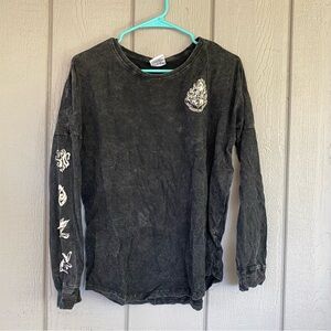 Harry Potter Hogwarts spirit jersey Black Long Sleeve Graphic Tee